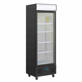 POLAR - Armoire réfrigérée positive avec caisson lumineux série G noire 368 L