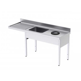 Plan de travail inox central - gamme 600 - distform - - acier