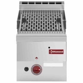 DIAMOND - Grill pierres de lave gaz avec grille de cuisson en fonte Top L 300 mm 