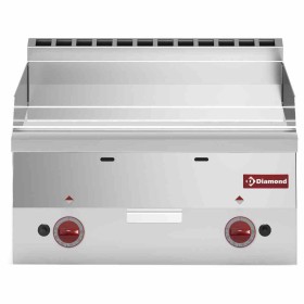 DIAMOND - Plaque de cuisson gaz surface lisse chrome L. 600 mm