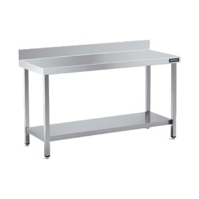 DISTFORM - Table inox adossée étagère P. 500 mm L. 600 mm