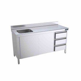 DISTFORM - Table du chef 1800x700 avec portes, module et bac à gauche