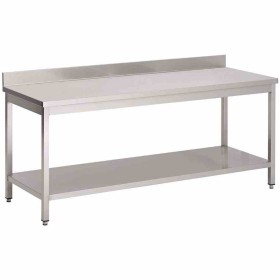 GASTRO M - Table inox avec étagère basse et dosseret 1800 x 700 x 880 mm 