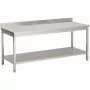 GASTRO M - Table inox avec étagère basse et dosseret 1800 x 700 x 880 mm 