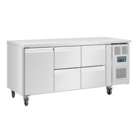 POLAR - Table réfrigérée positive 1 porte 4 tiroirs série U 358 L 