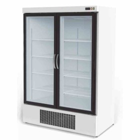 CORECO - Armoire gourmet 2 portes vitrées négative extérieur/intérieur blanc