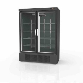 CORECO - Armoire gourmet 2 portes vitrées négative extérieur/intérieur noir