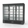 CORECO - Armoire gourmet 3 portes vitrées positive extérieur noir intérieur inox