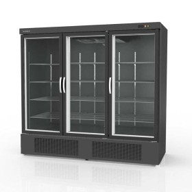 CORECO - Armoire gourmet 3 portes vitrées positive extérieur/intérieur noir