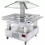 DIAMOND - Ilot buffet chauffant 4 bac GN 1/1 +20°C à 90°C bois blanc avec coupole motorisée