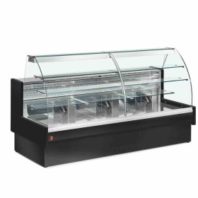 DIAMOND - Vitrine à pâtisserie bombée noire largeur 2200 mm