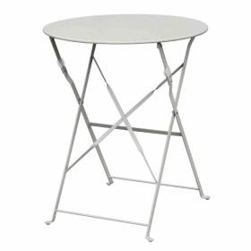 BOLERO - Table de terrasse ronde en acier grise