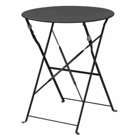 BOLERO - Table de terrasse ronde en acier noire