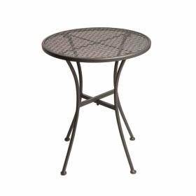 BOLERO - Table de bistro ronde en acier ajouré grise Ø 600 mm