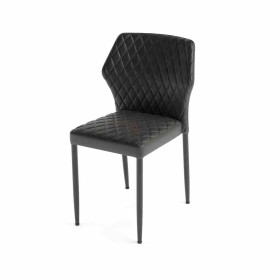 VEBA - Chaise empilable Louis Noir revêtement cuir synthétique ignifugé