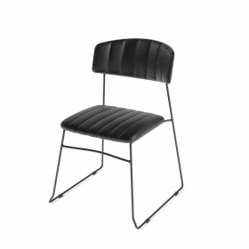 VEBA - Chaise empilable Mundo Noir revêtement cuir synthétique ignifugé