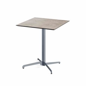 VEBA - Table de bistrot X Cross avec piètement gris + plateau HPL Moonstone 70 x 70 cm