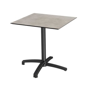 VEBA - Table de bistrot X Cross avec piètement noir + plateau HPL Moonstone 70 x 70 cm