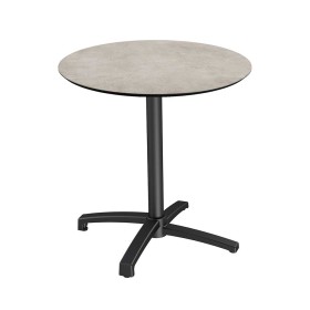 VEBA - Table de bistrot X Cross avec piètement noir + plateau HPL Moonstone Ø 70 cm
