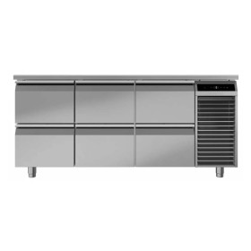 LIEBHERR - Meuble réfrigéré GN 1/1 positif 3 x 2 tiroirs 1/2 dessus inox central