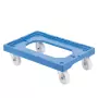 GILAC - Socle rouleur 4 roues pivotantes - chape acier - bleu