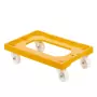 GILAC - Socle rouleur 4 roues pivotantes - chape acier - jaune