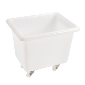 GILAC - Bac grand volume 100 L - 4 roues pivotantes dont 2 avec freins - blanc