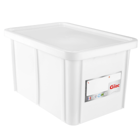 GILAC - Bac HACCP 55 L rectangulaire + couvercle - blanc 