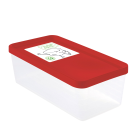 GILAC - Boîte hermétique 1,2 L + couvercle rouge - lot de 12