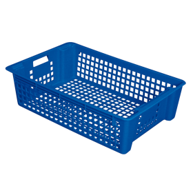 GILAC - Caisse ajourée empilable emboîtable 600 x 380 x 155 mm 28 L - bleu