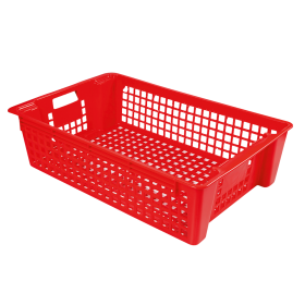 GILAC - Caisse ajourée empilable emboîtable 600 x 380 x 155 mm 28 L - rouge