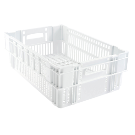 GILAC - Caisse ajourée empilable emboitable 600 x 400 x 197 mm - 37 L - blanc