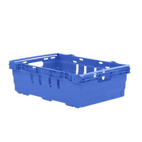 GILAC - Caisse ajourée emboîtable, empilable sur barres 600 x 400 x 199 mm - 35 L – bleu