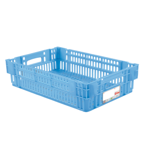 GILAC - Caisse ajourée empilable emboitable 600 x 400 x 146 mm HACCP - 27 L - bleu