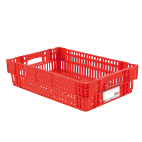 GILAC - Caisse ajourée empilable emboitable 600 x 400 x 146 mm HACCP - 27 L - rouge