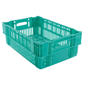 GILAC - Caisse ajourée empilable emboitable 600 x 400 x 197 mm - 37 L - vert