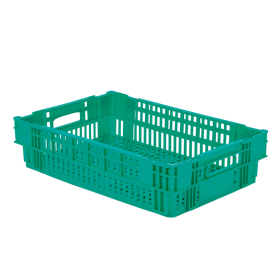 GILAC - Caisse ajourée empilable emboitable 600 x 400 x 146 mm - 27 L - vert