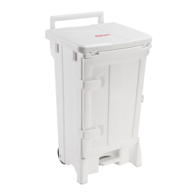 GILAC - Collecteur à pédale 90 L + porte - couvercle blanc