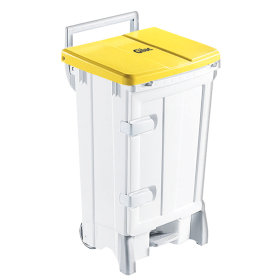 GILAC - Collecteur à pédale 90 L + porte - couvercle jaune