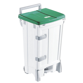 GILAC - Collecteur à pédale 90 L + porte - couvercle vert