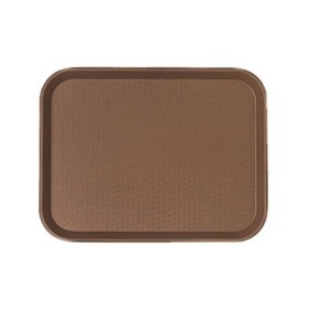 CAMBRO - Lot de 24 plateaux polypropylène à rebord élevé 345 x 265 Brun