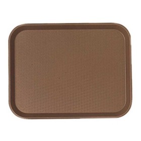 CAMBRO - Lot de 24 plateaux polypropylène à rebord élevé 410 x 300 Brun