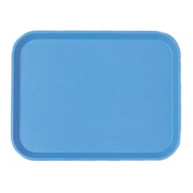 CAMBRO - Lot de 24 plateaux polypropylène à rebord élevé 410 x 300 Bleu