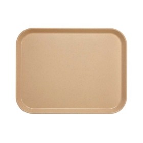 CAMBRO - Lot de 12 plateaux polyester à rebord élevé 457 x 355 Moka moucheté