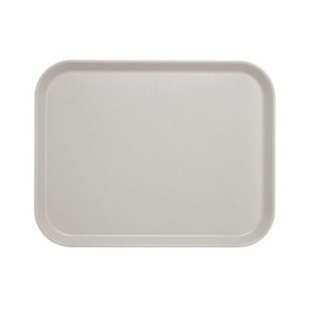 CAMBRO - Lot de 12 plateaux polyester à rebord élevé 457 x 355 Gris clair