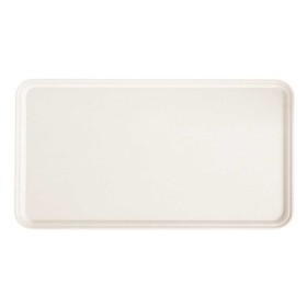 CAMBRO - Lot de 12 plateaux polyester à rebord bas 530 x 325 Blanc perle