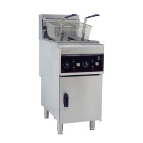 CUISTANCE - Friteuse électrique sur coffre en inox 2 cuves 2 x 10 L