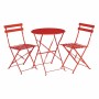 BOLERO - Lot de 2 chaises de terrasse en acier coloré rouges