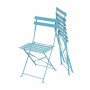 BOLERO - Lot de 2 chaises de terrasse en acier coloré bleues turquoise