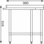 VOGUE - Table d'angle inox 700 mm
